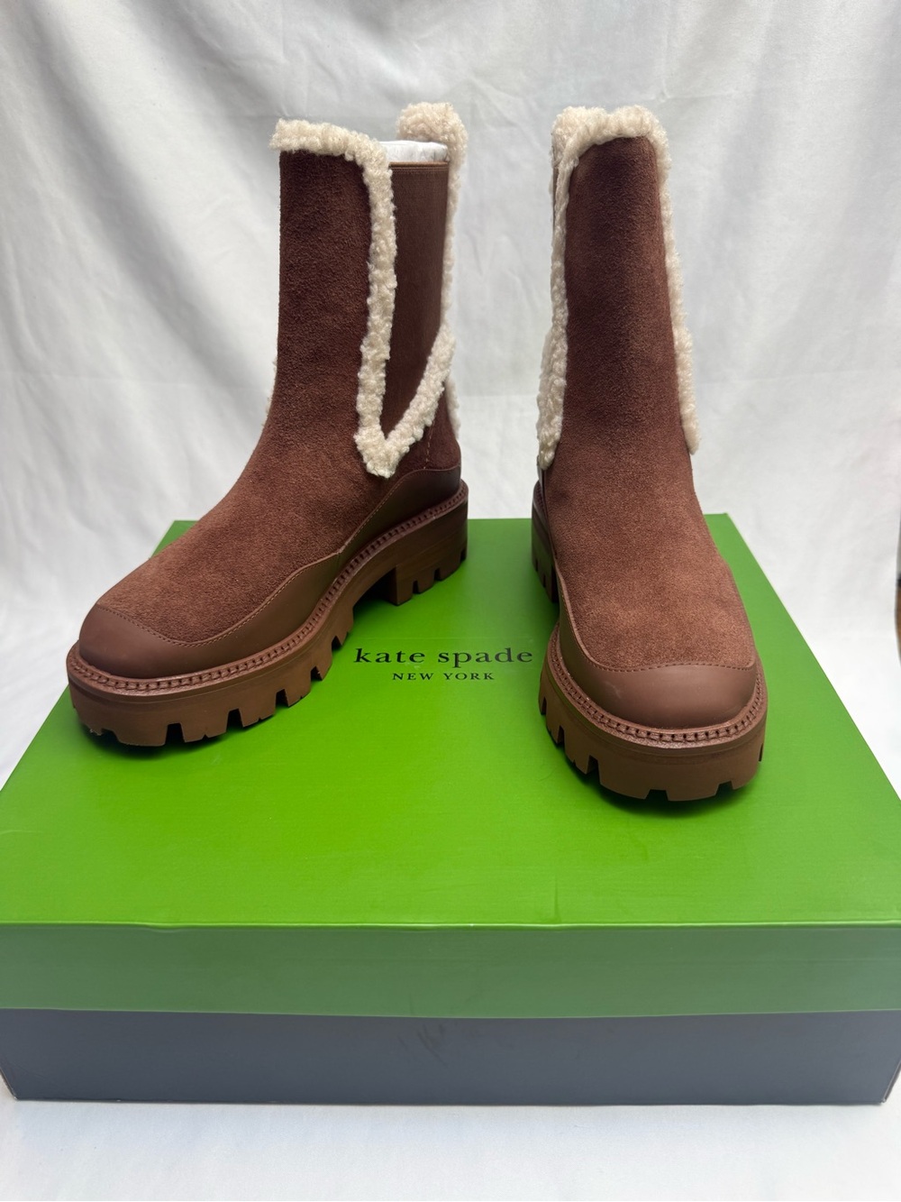 NEW Kate Spade New York Women's London Shearling Chelsea Boot Sz 5.5 Retail $298